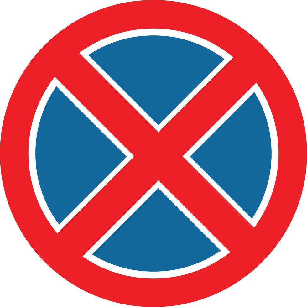 Clearway sign. No parking symbol. No stopping road. illustration of red round prohibition traffic sign. flat style. vector