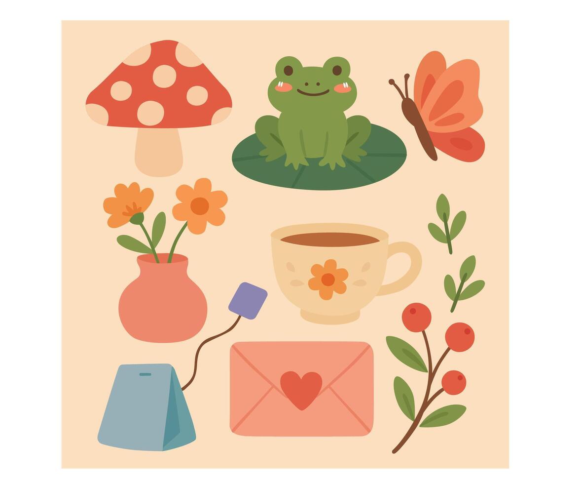Cartoon Collection of Objects Wonder and Fantasy vector