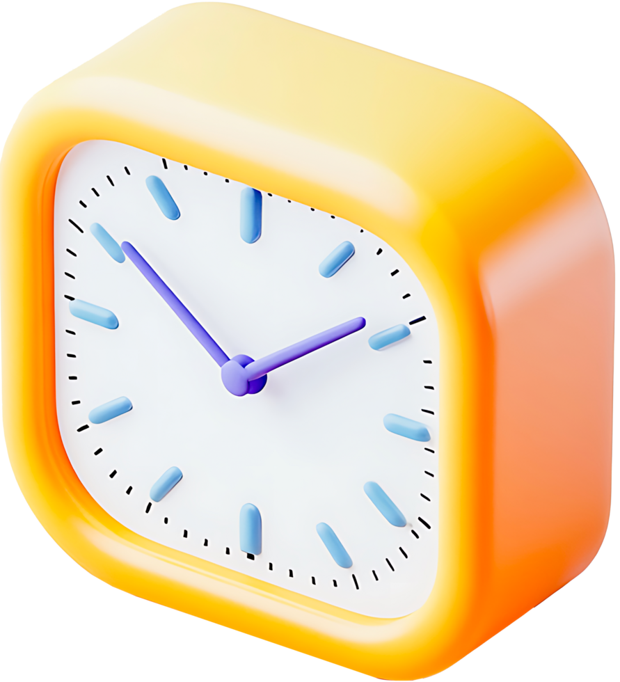 Vibrant 3D Clock A Colorful Timepiece for Design Projects png