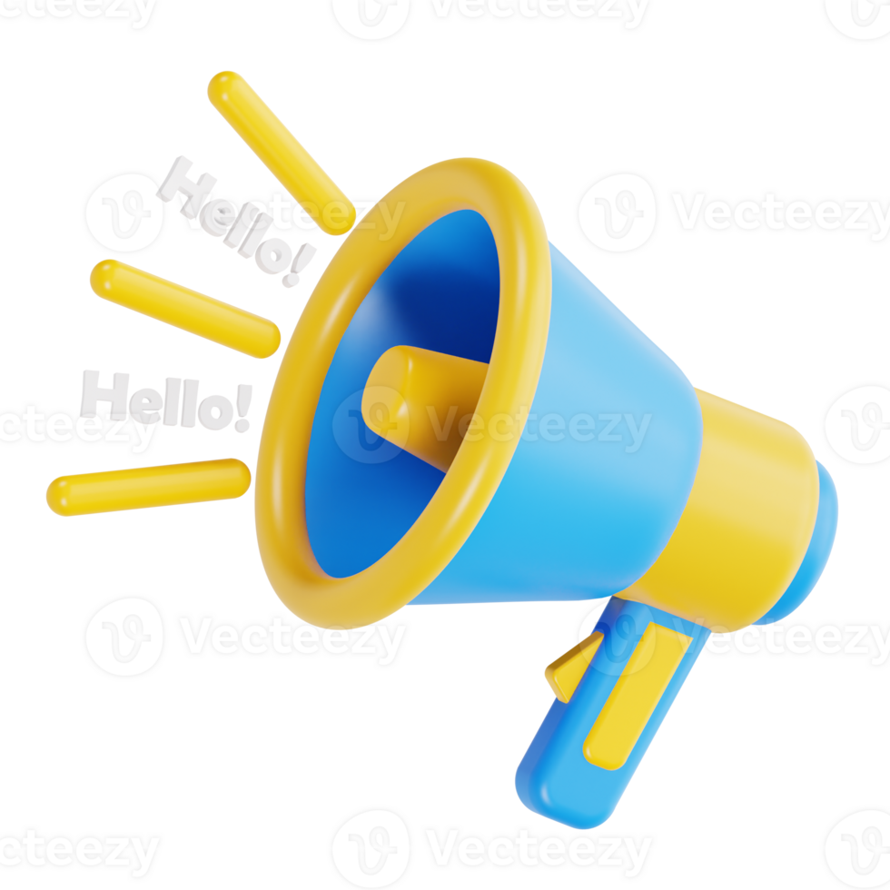 Megaphone Announcement Hello Icon 3D png