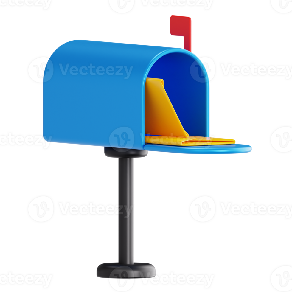 3D Mailbox with Letters Icon png