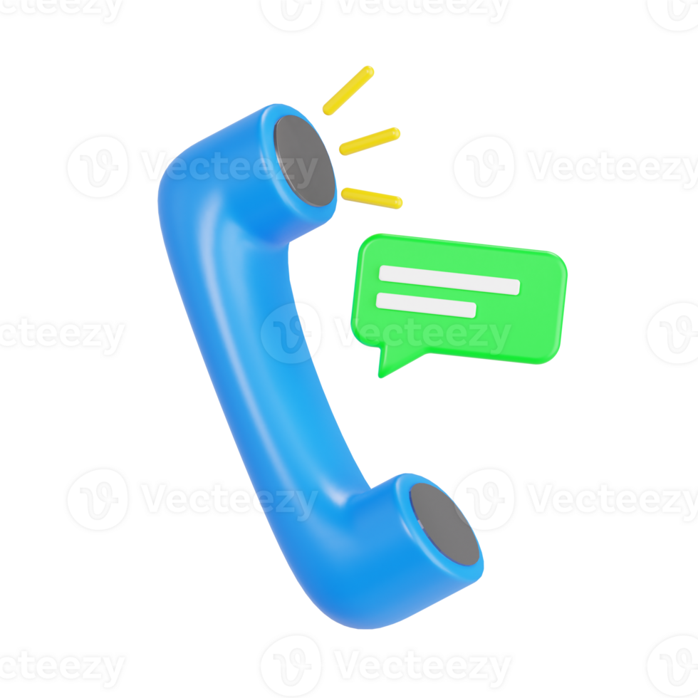 Telephone Handset with Message Bubble png