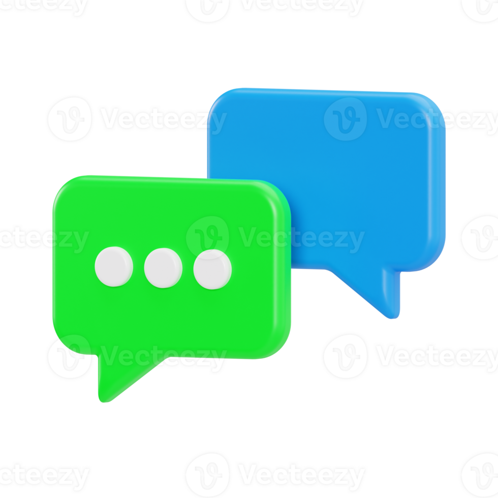 3D Chat Bubbles Icon Isolated png