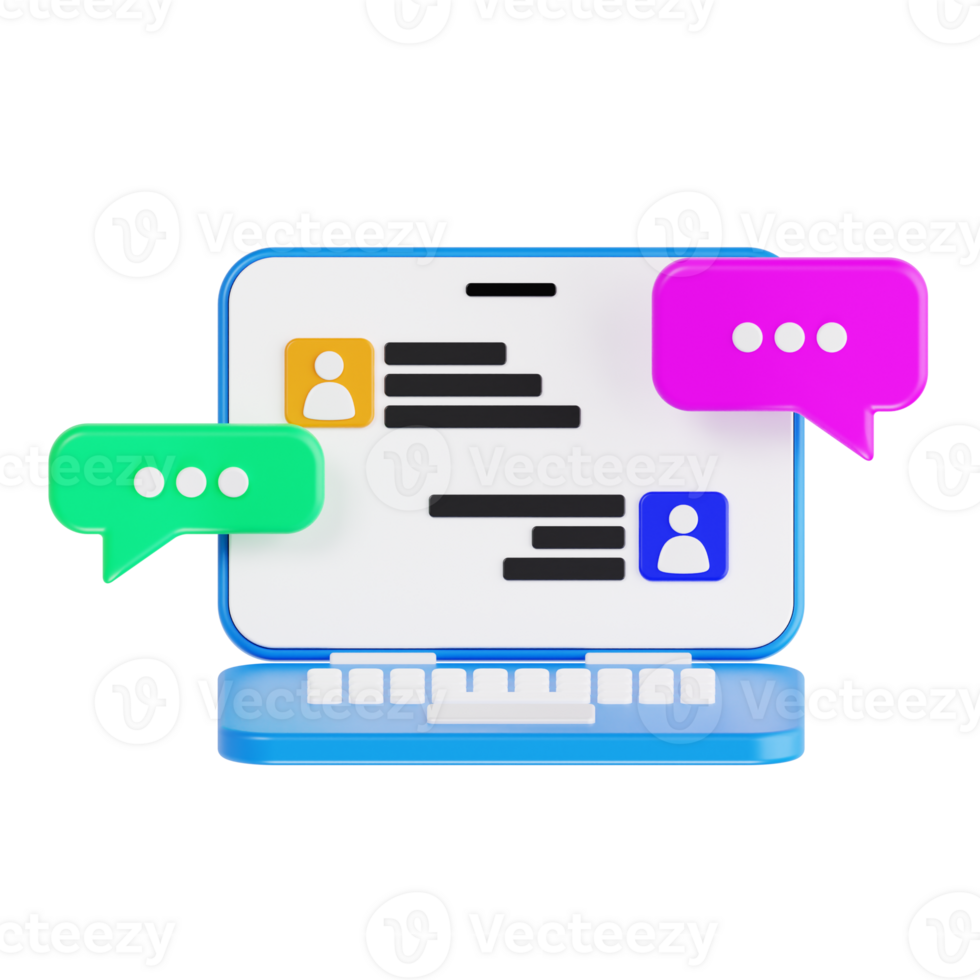 Team Communication on Computer Screen png