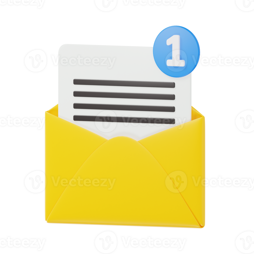 New Email Notification Icon 3D png