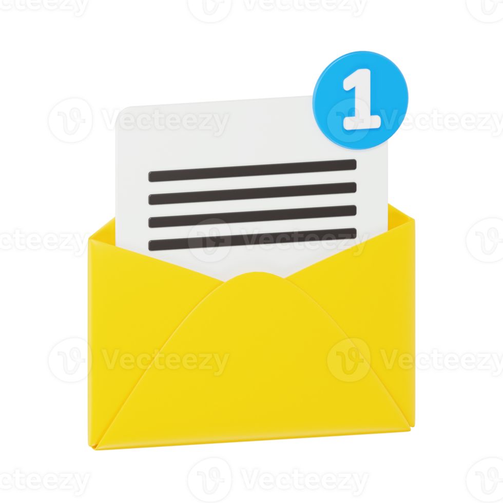 Unread Mail Message in Envelope png