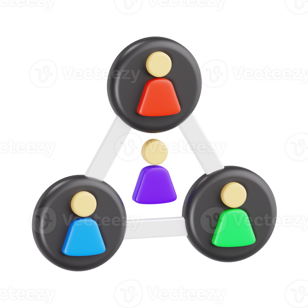 Team Collaboration and Structure Diagram 3D png