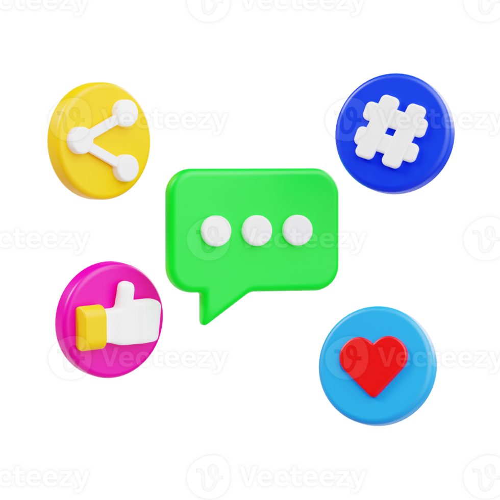 Like Share Comment and Hashtag Symbols png