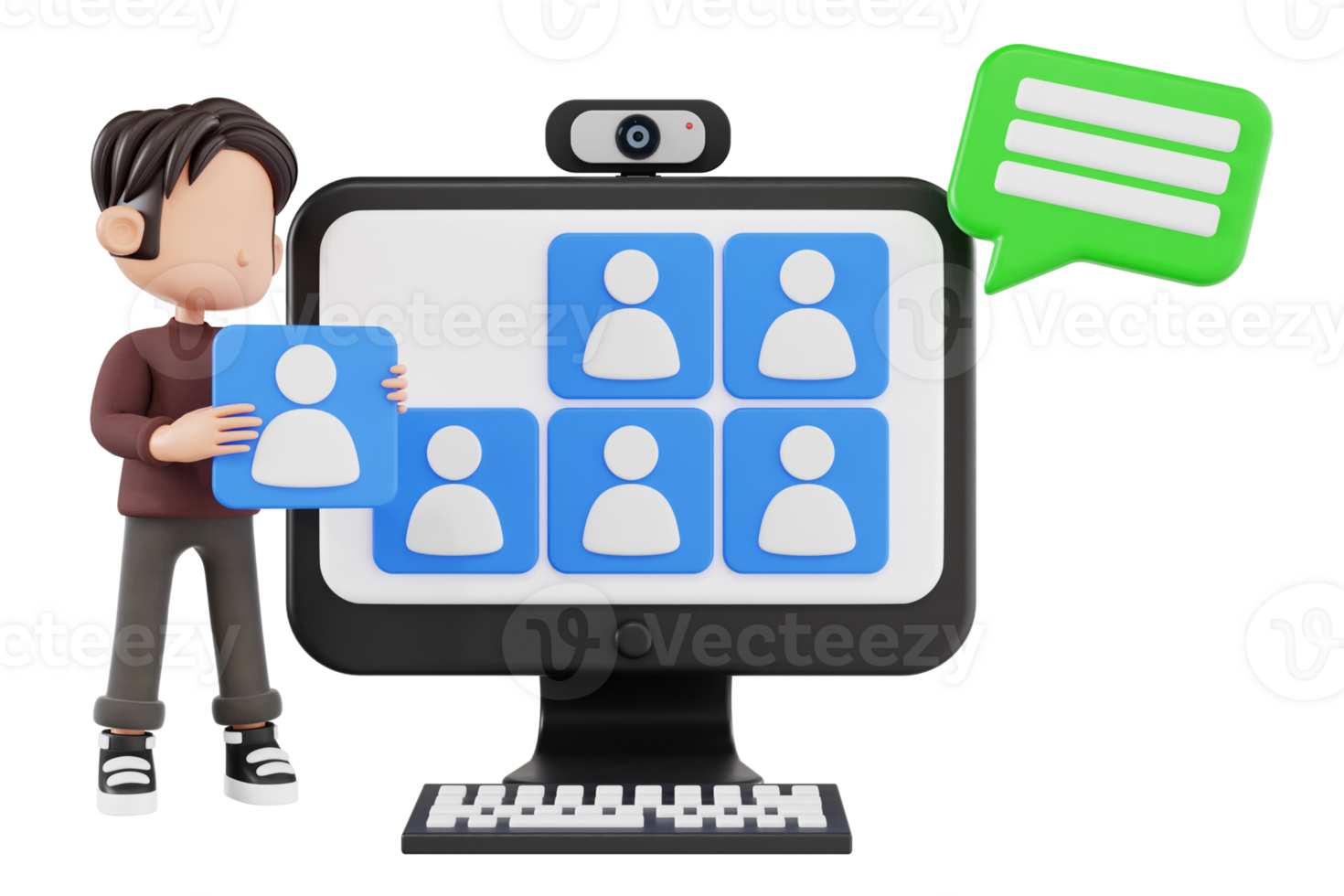 3d Character Arranging Team Conference png