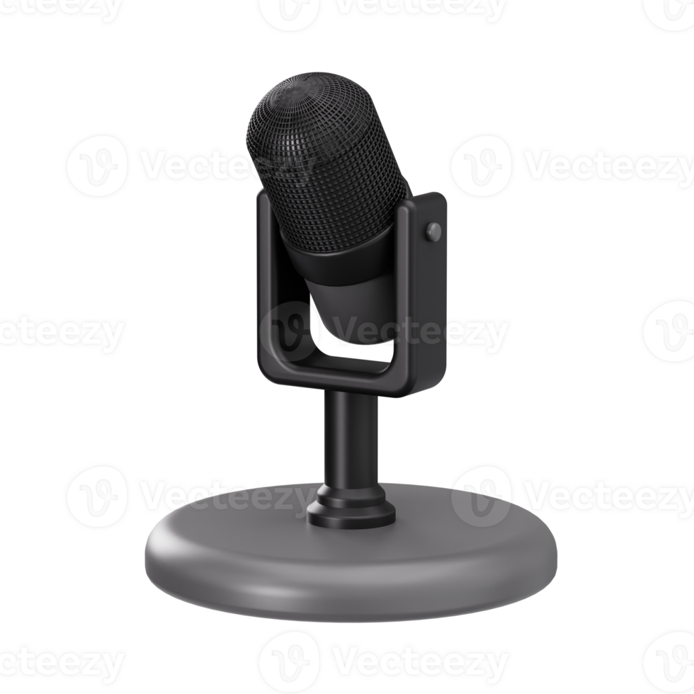 3D Studio Microphone on Stand png