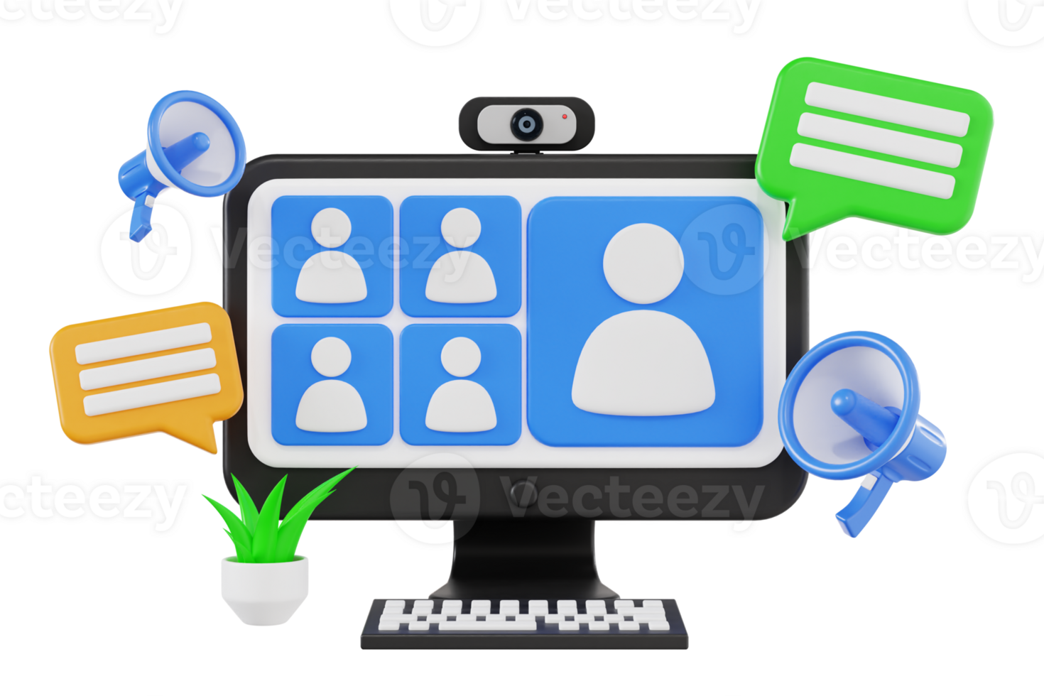 3d Online Business Meeting Concept png