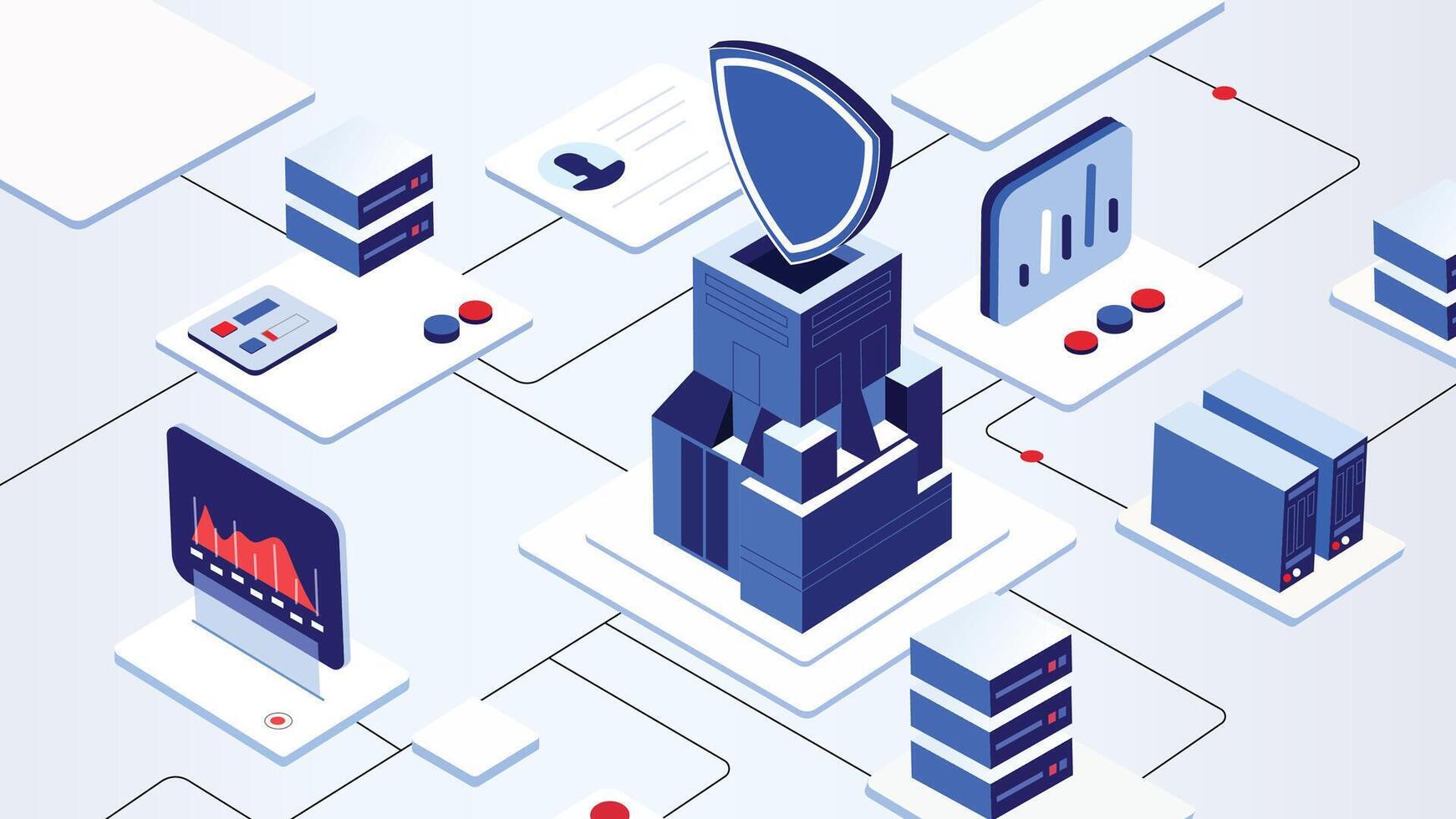 Data security architecture graphic illustration vector