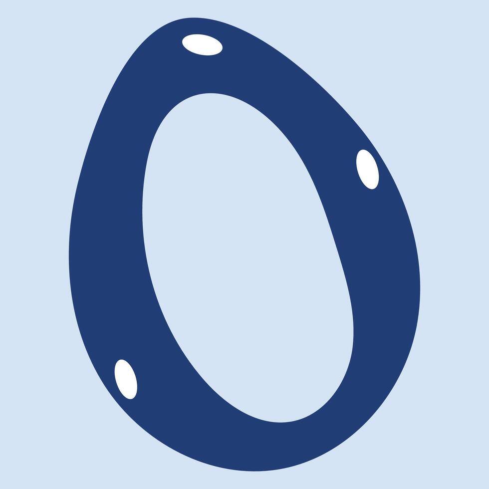 A blue oval with a white circle in the middle vector