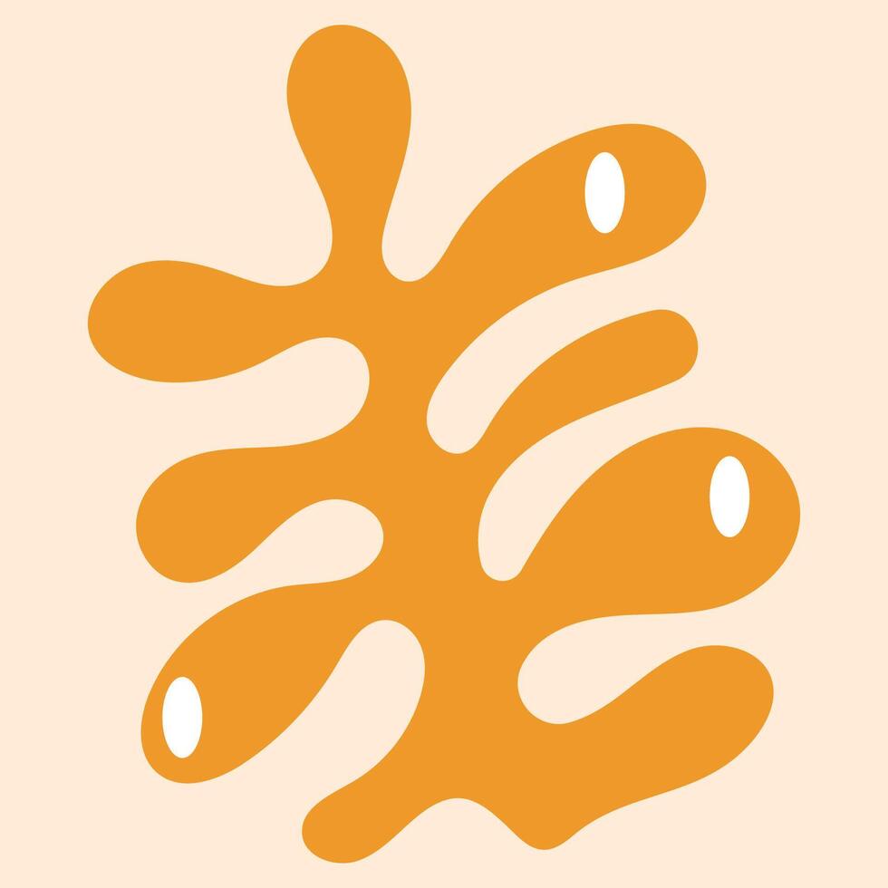 A cartoon orange leaf with a bunch of leaves vector