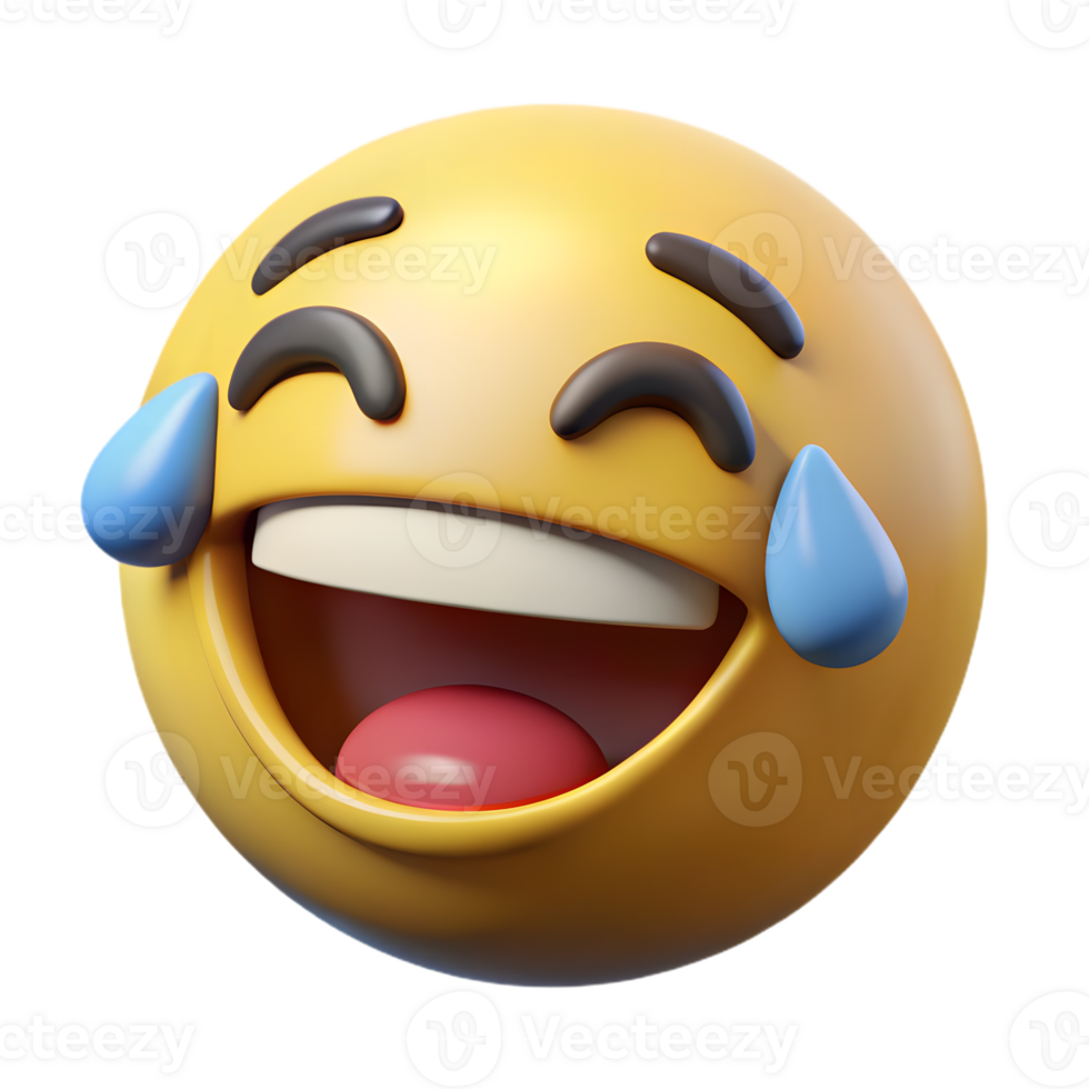 realistic 3d Face with tears of joy png