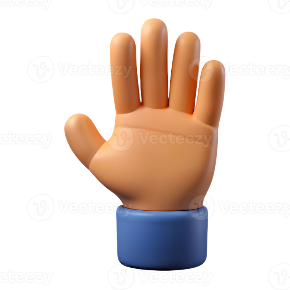 Raised hand palm up 3d emoji png
