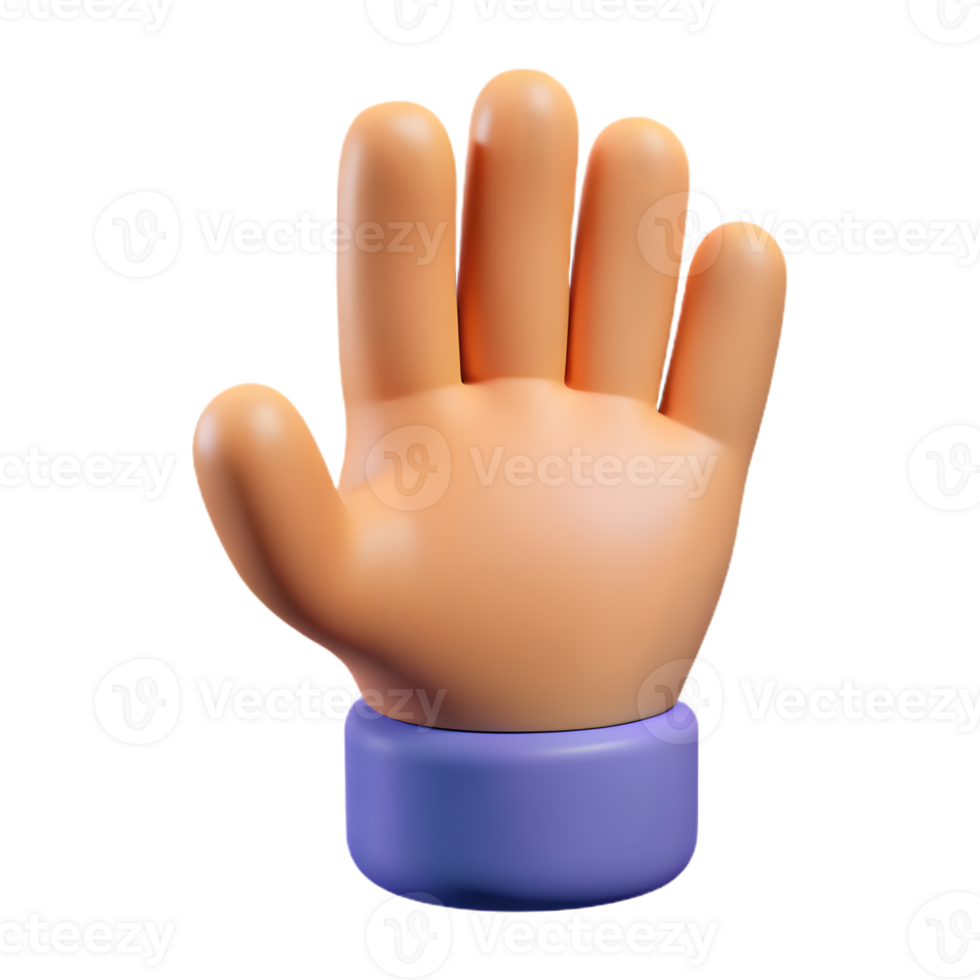 realistic 3d Raised hand palm up png