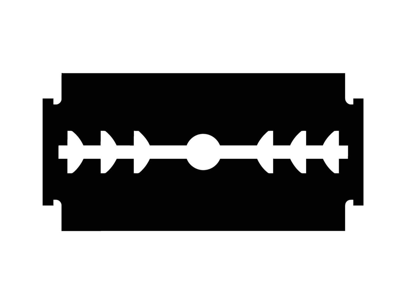 A black and white image of a razor blade vector