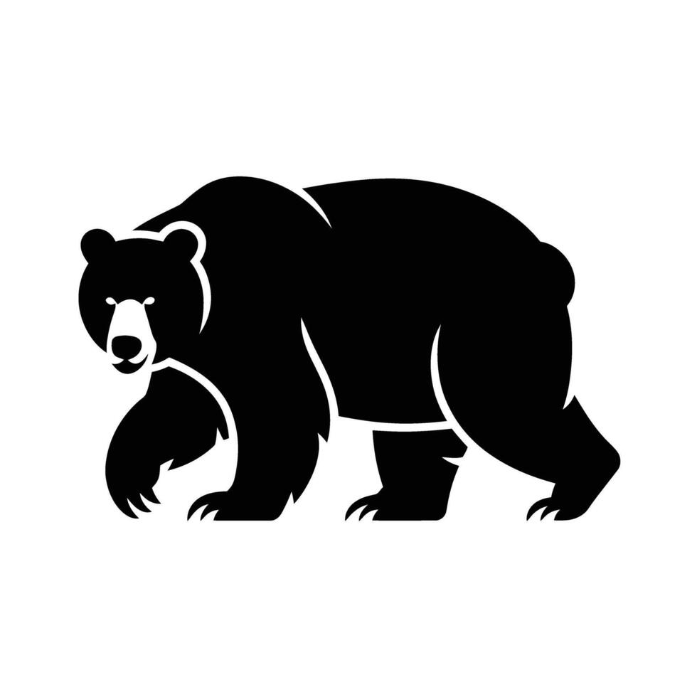 A black bear silhouette on a white background vector