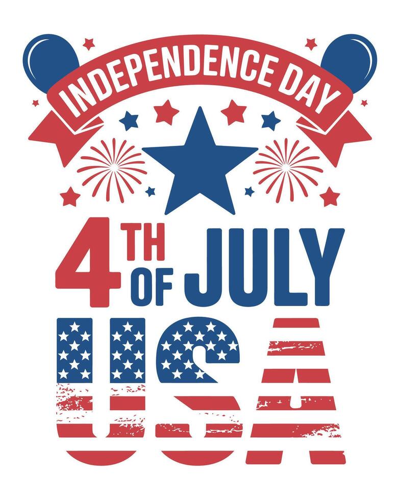 Independence day 4th of july usa flag design vector