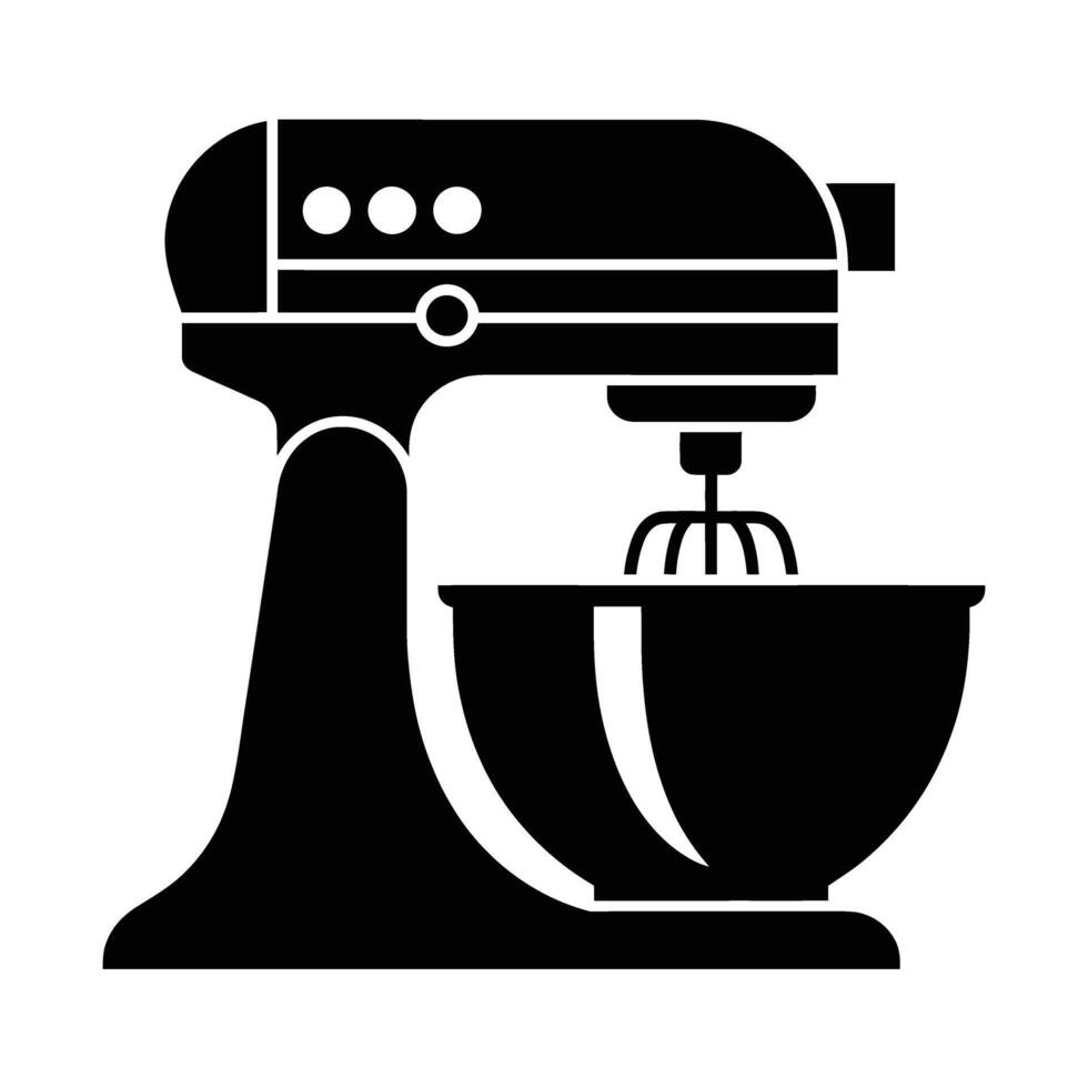 A black and white illustration of a mixer vector