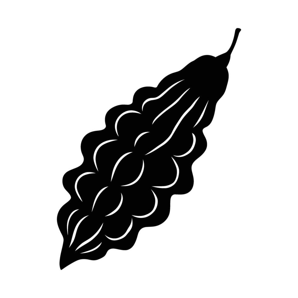 A black and white illustration of a black bean vector