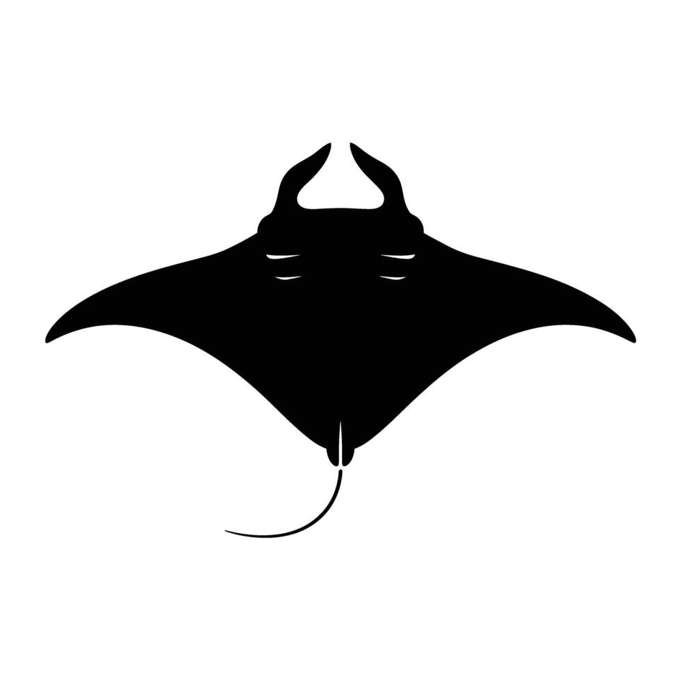 Silhouette of a manta ray vector