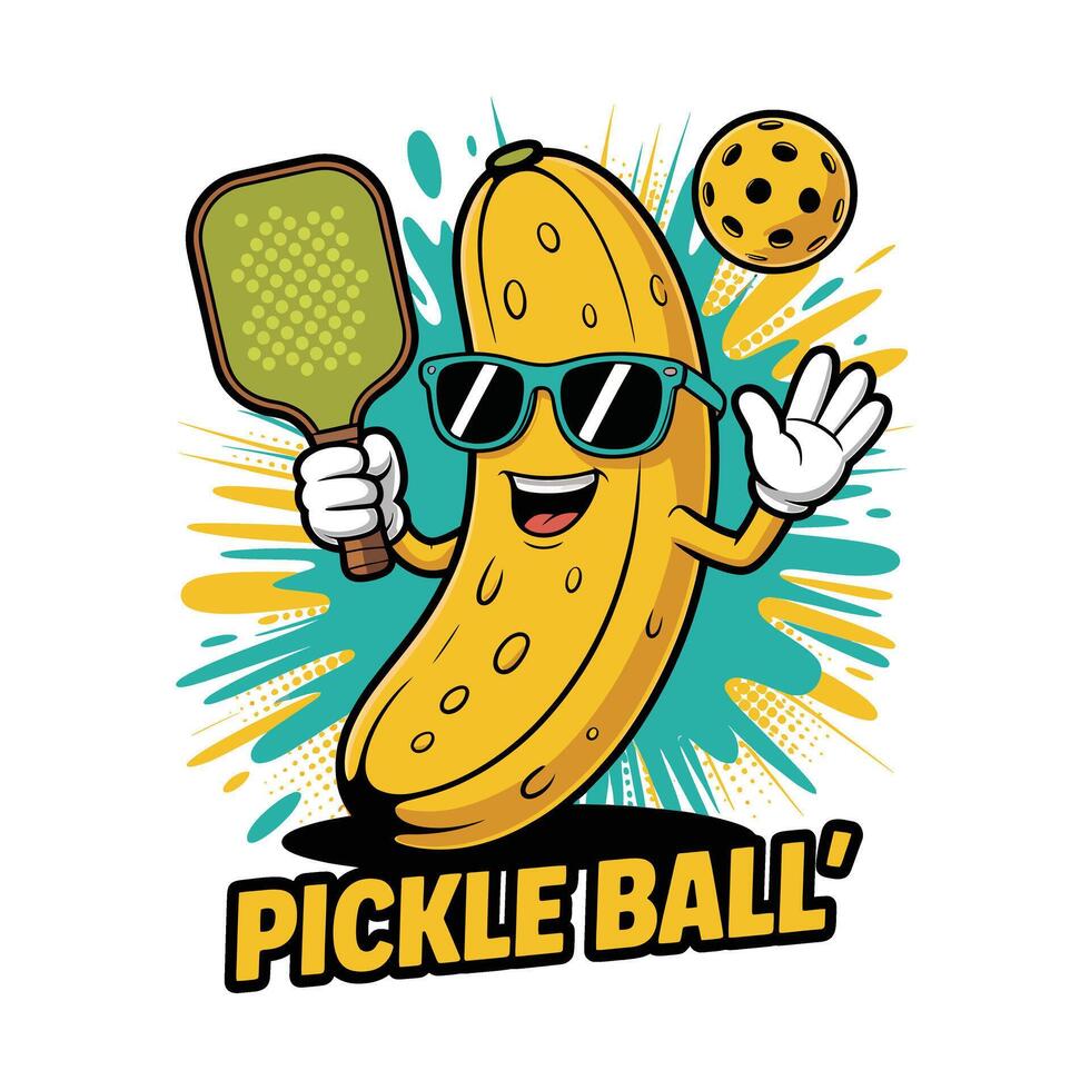 Pickle ball logo vector