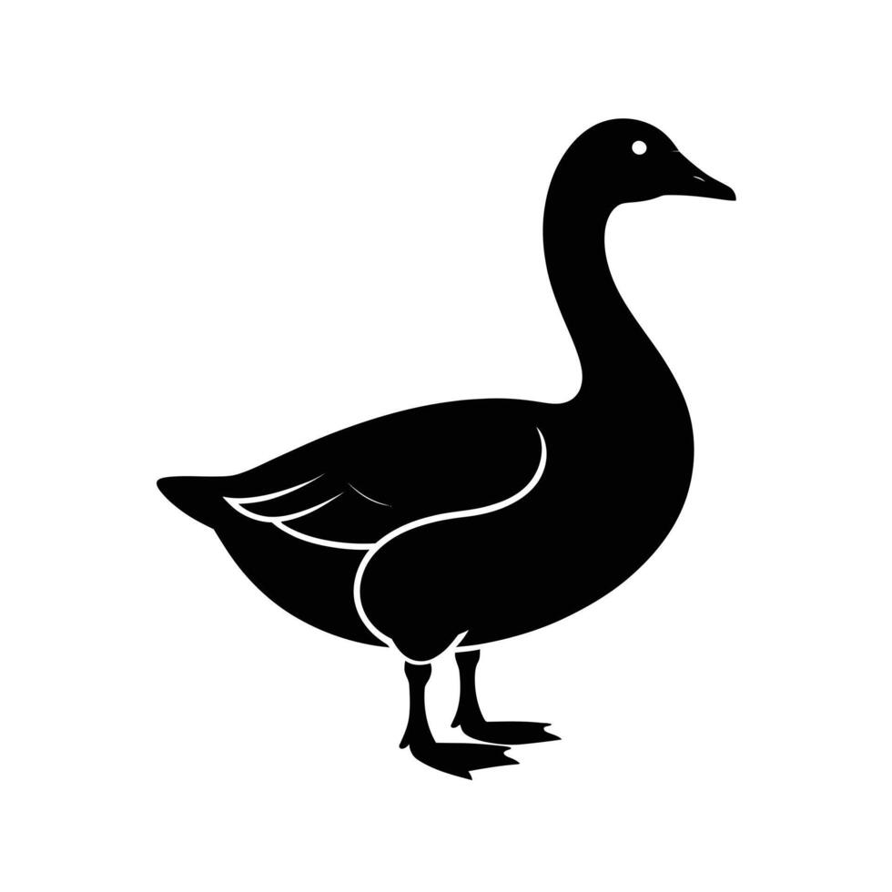 A black goose silhouette on a white background vector
