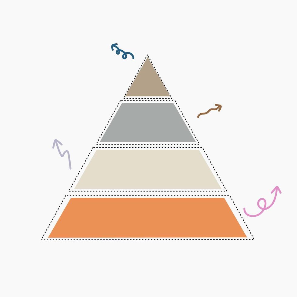 Pyramid Infographic Template with 4 options or level illustration vector