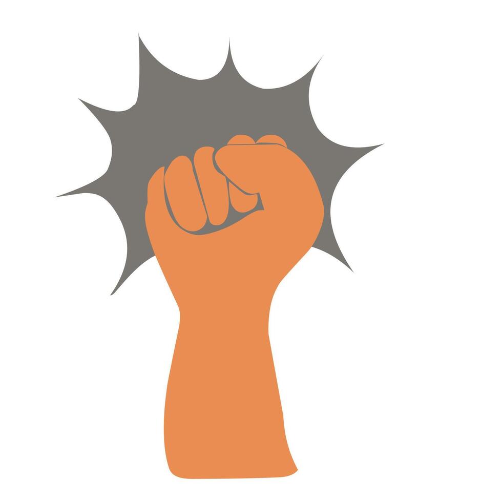 Hand fist power, strength logo illustration vector