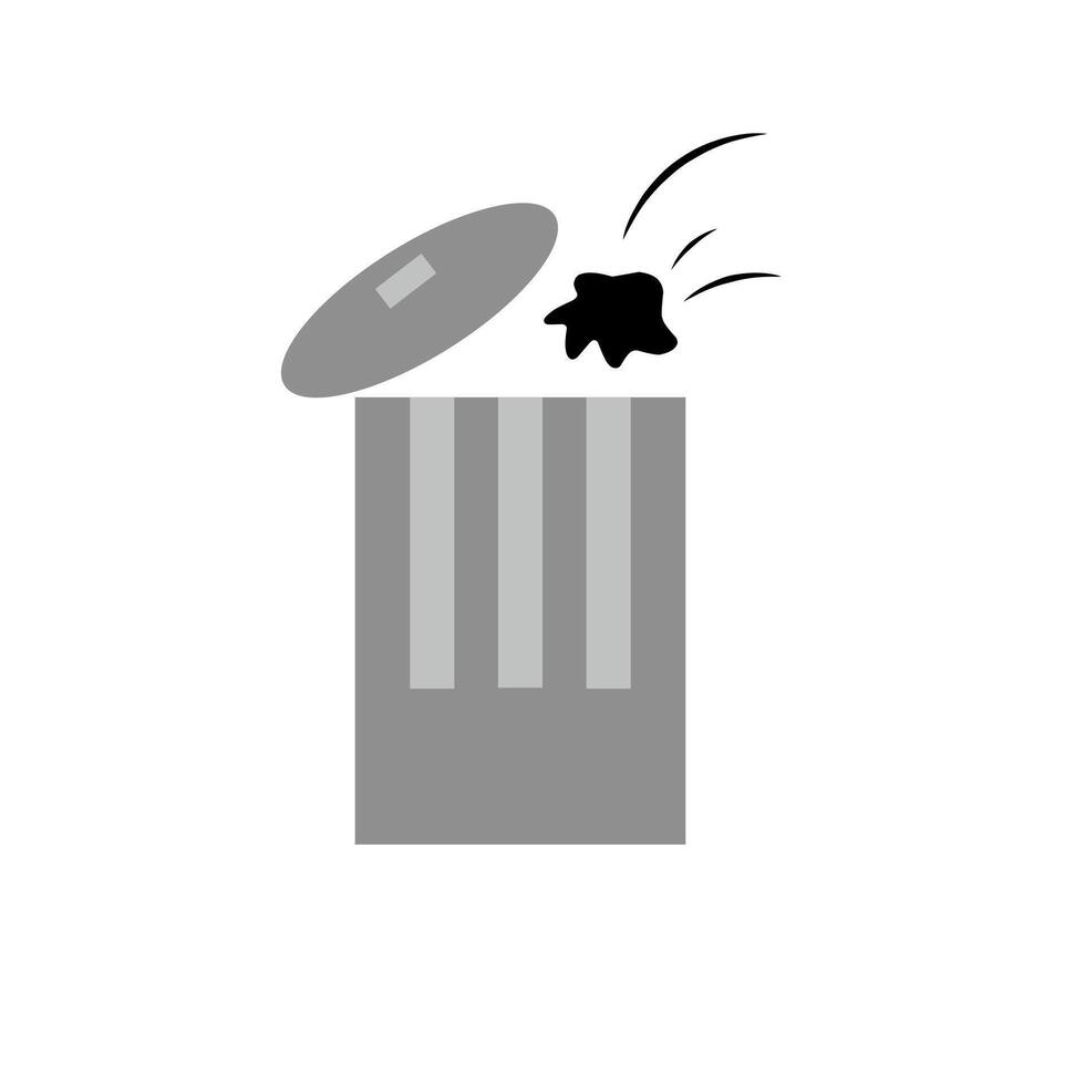Trash can with open cover icon graphic illustration vector