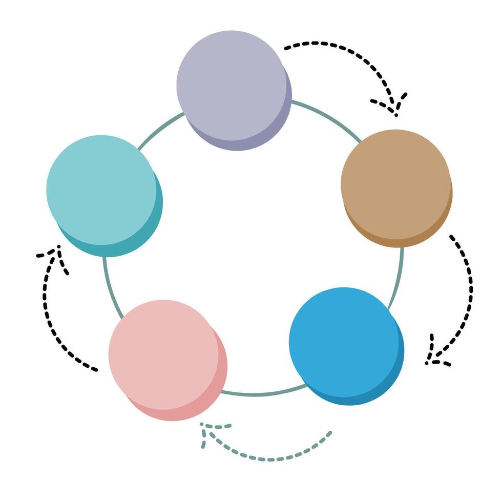 Circular infographic diagram with 5 steps diagram blank template vector