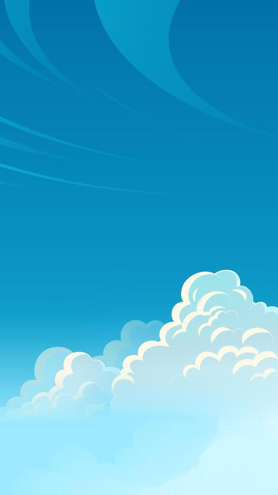 Fluffy clouds in a blue sky vector