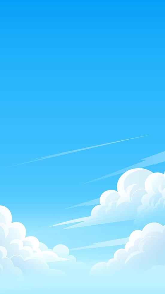 Colorful clouds in bright blue sky vector