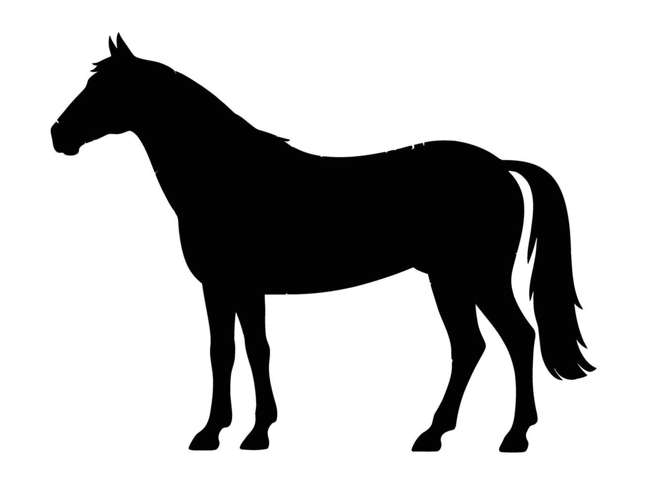 A silhouette of a horse standing on a white background vector