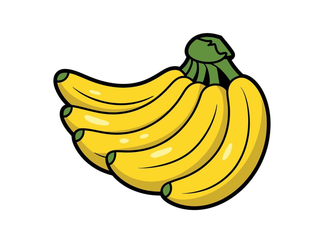 A bunch of bananas on a white background vector