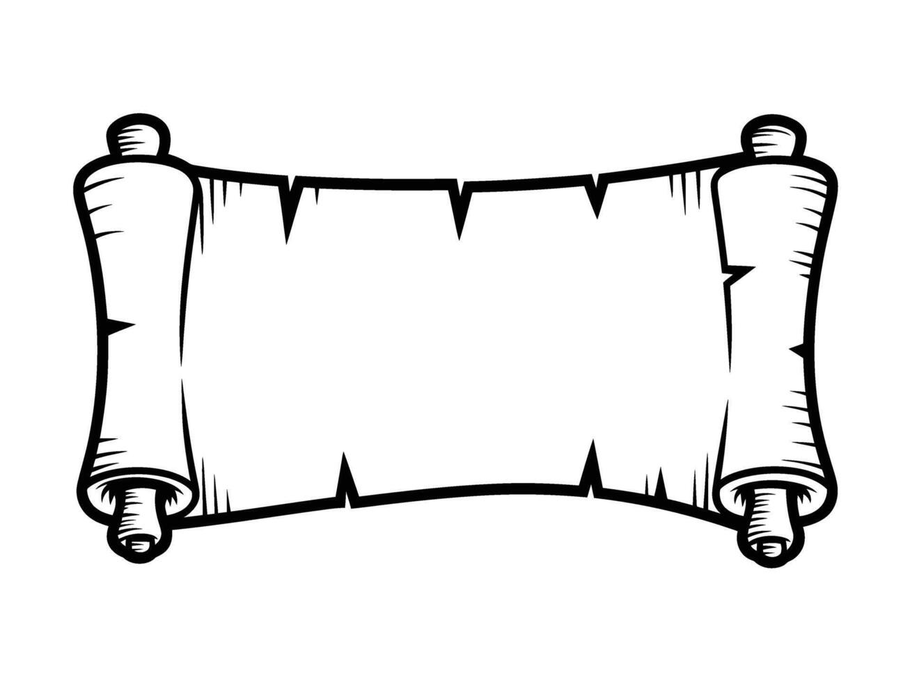 Cartoon scroll with blank paper for text vector