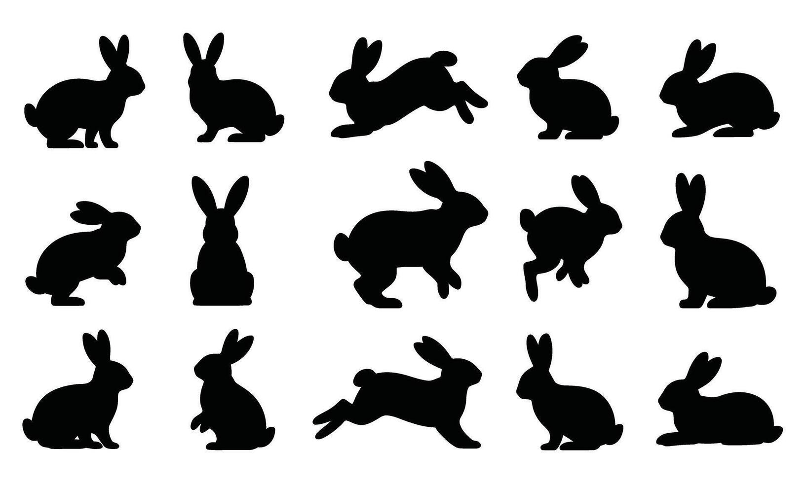 Bunny silhouette clipart vector