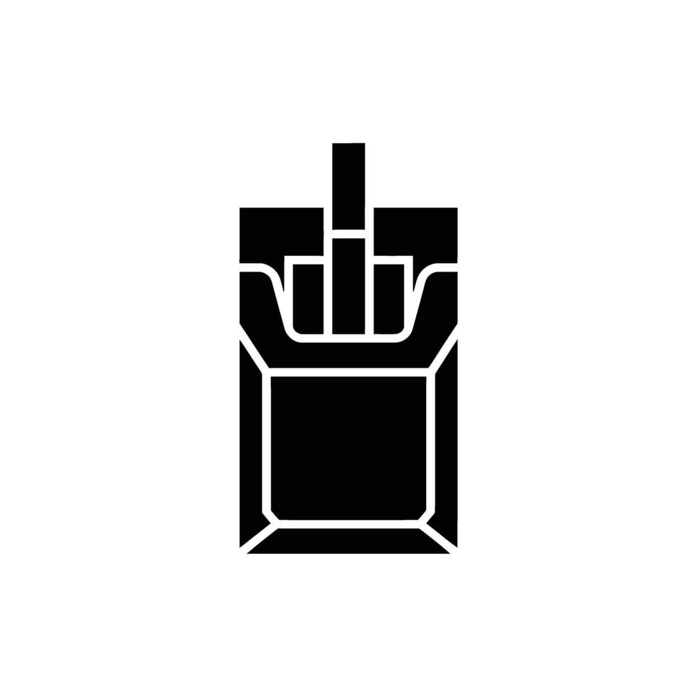 A black and white icon of a cigarette vector