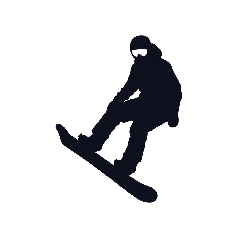 Snowboarder silhouette on white background vector