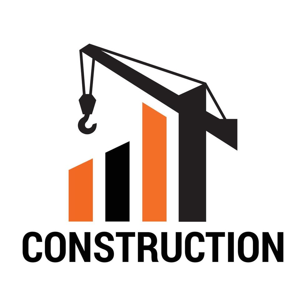 Construction Logo Design, Minimalist Construction Logo Design vector