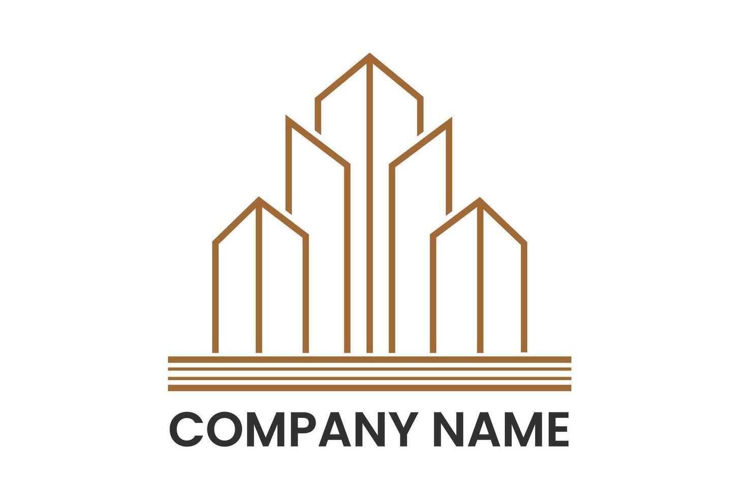 Modern Architectural Logo for Real Estate and Construction, Minimalist Real Estate Logo Design vector