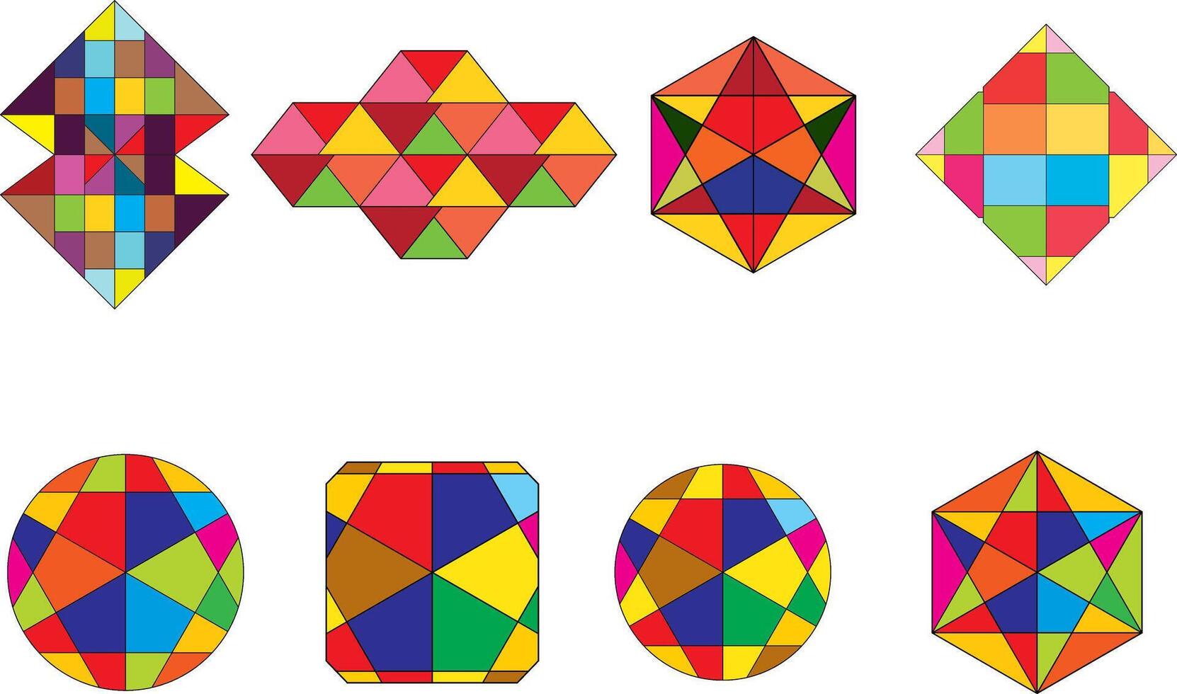 Prisms color shape vector