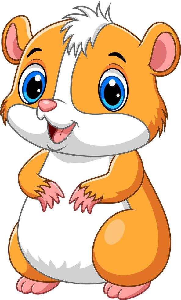 Cute little hamsters cartoon on white background vector
