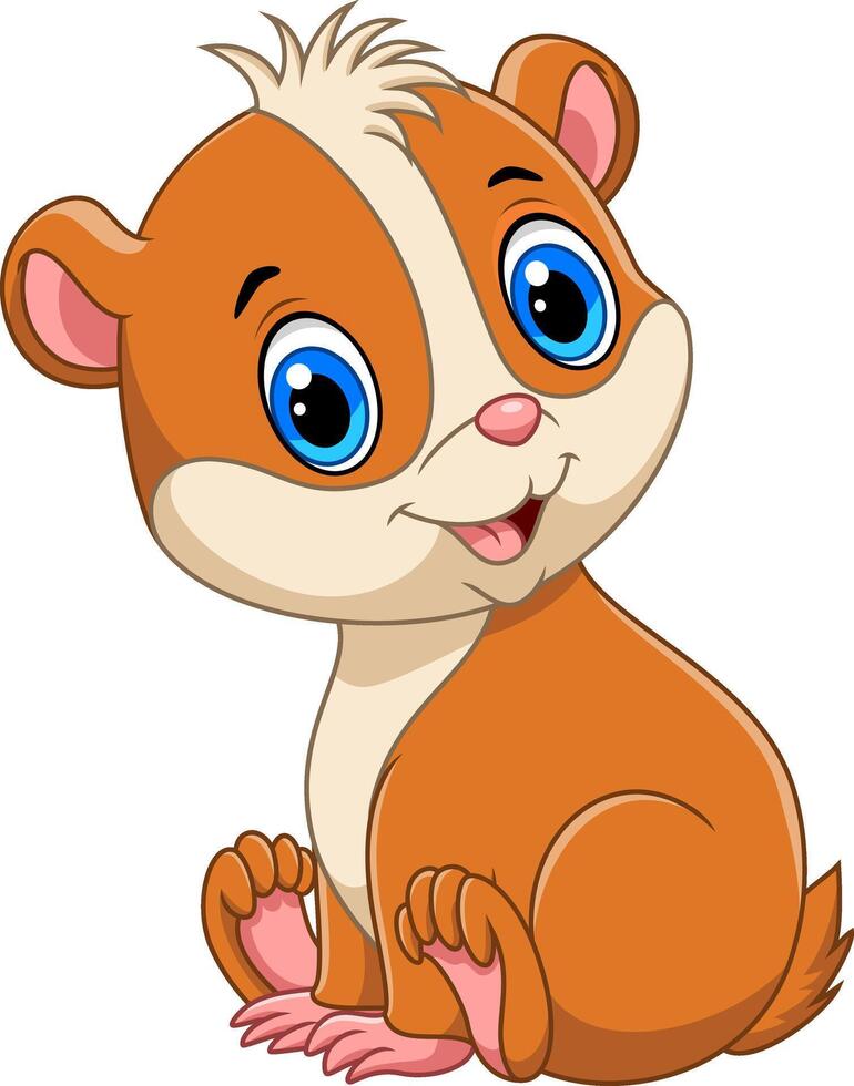 Cute little hamsters cartoon sitting vector