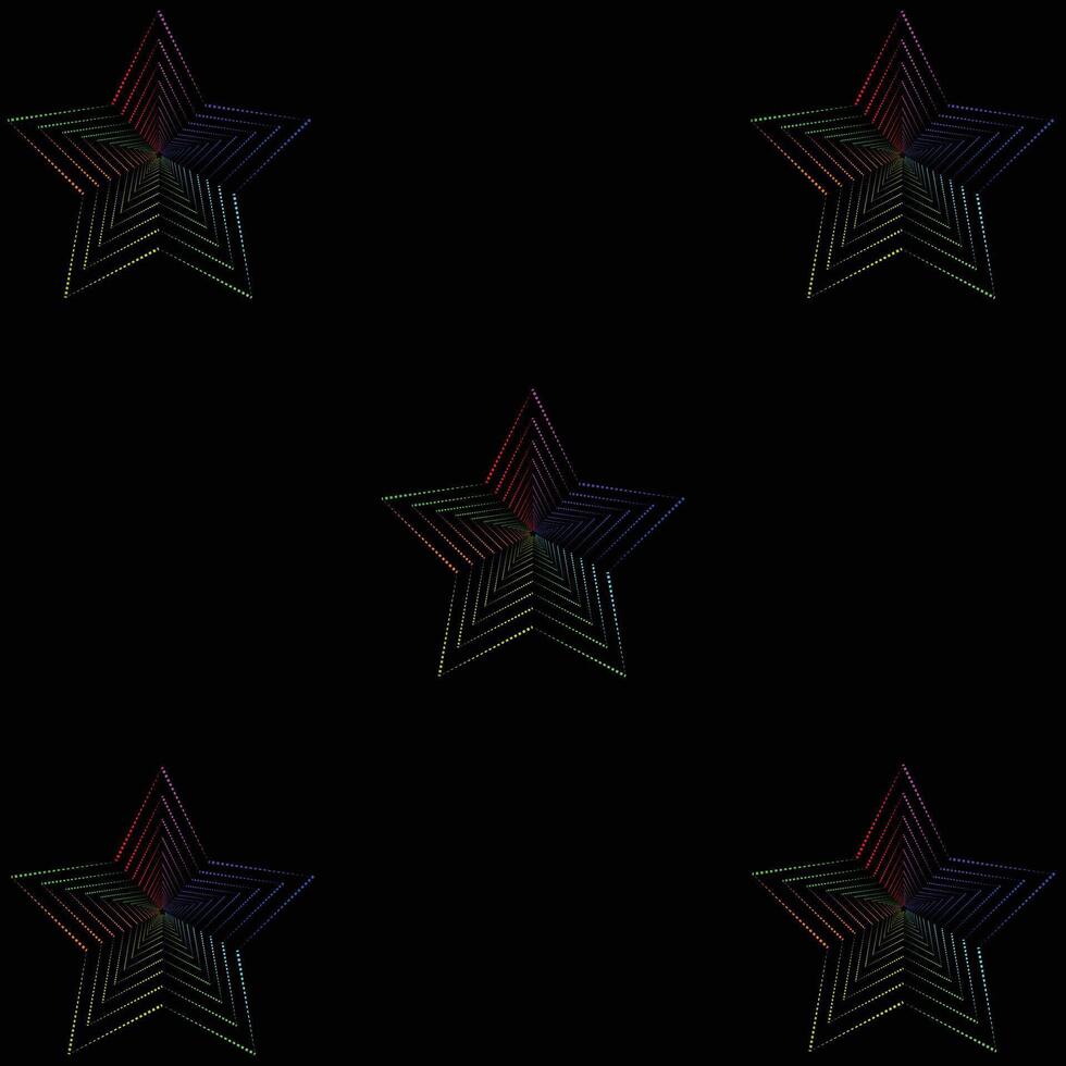 Vibrant Rainbow Dot Star Spiral Design vector