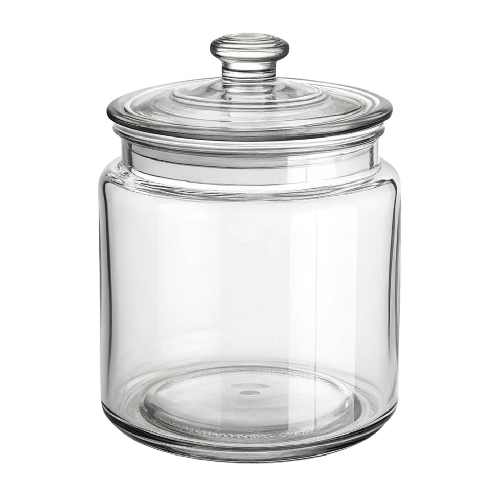 empty glass storage container png