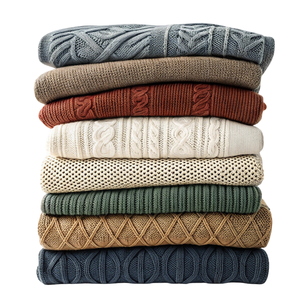 stack of various sweaters png