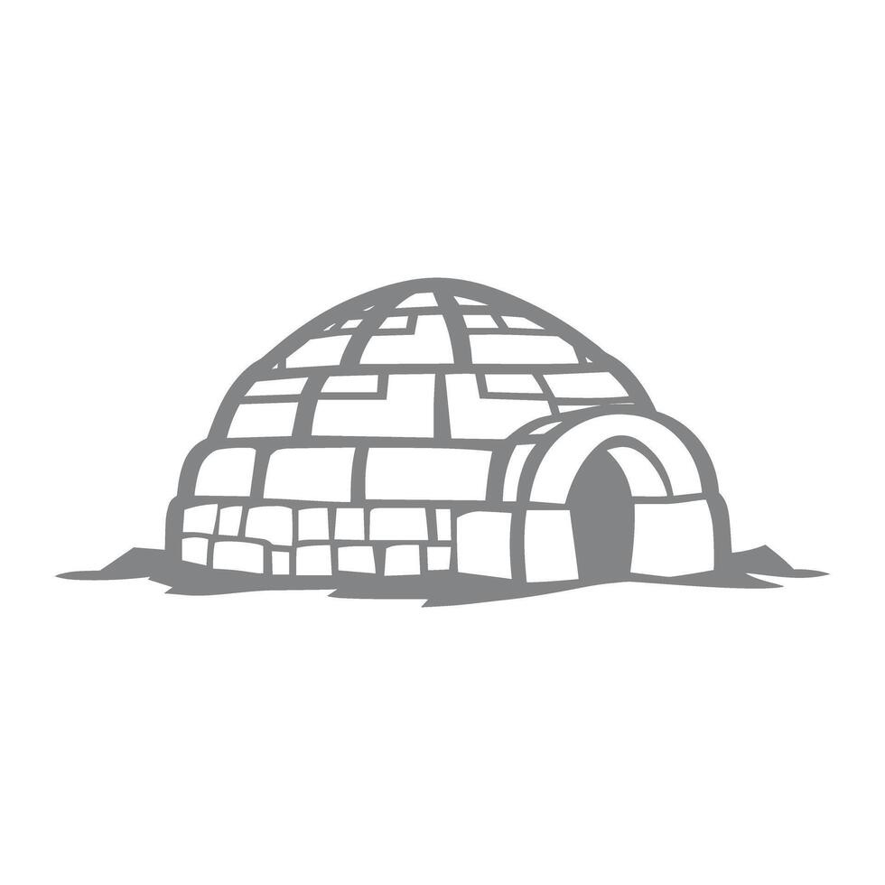 Illustration of an igloo, a snow house in the arctic environment vector